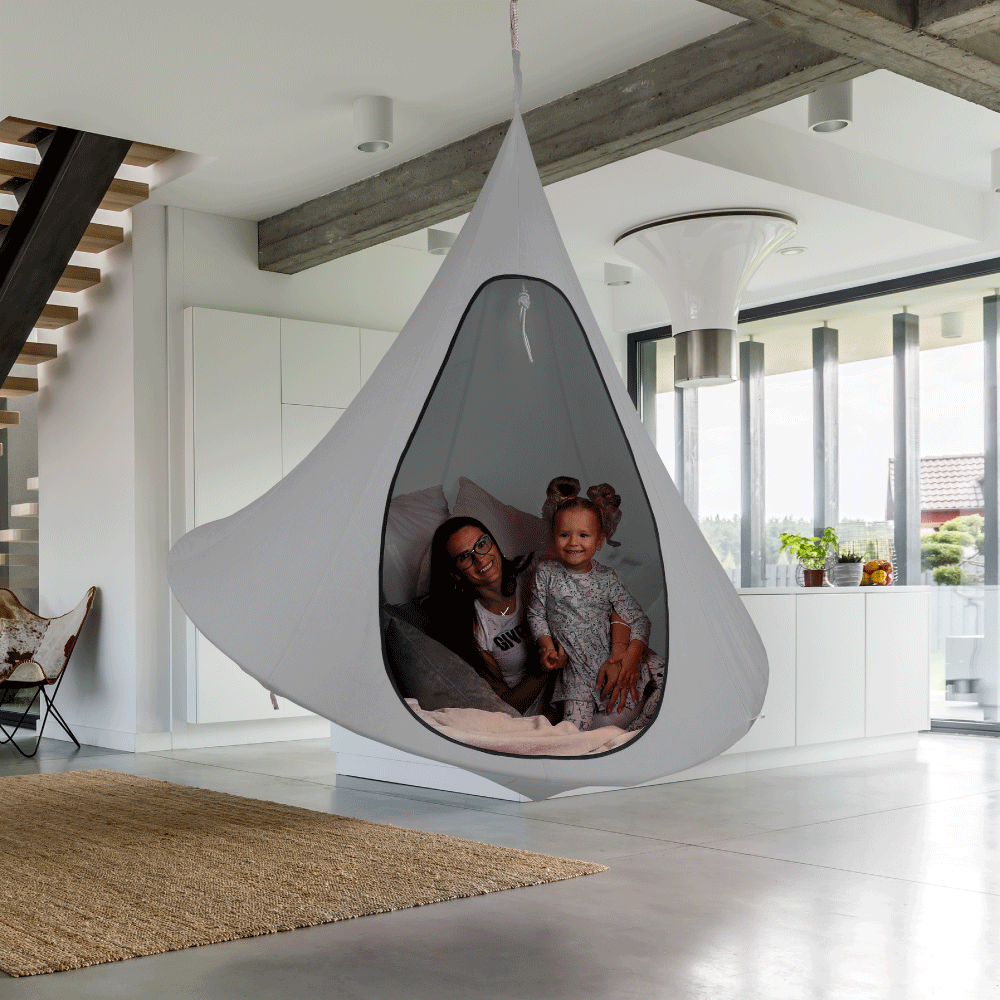 Závesné hojdacie kreslo, svetlosivá, KLORIN NEW BIG SIZE CACOON HAMMOCK - Image 17