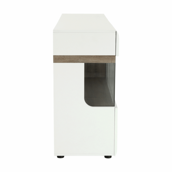 Komoda, biela extra vysoký lesk HG/dub sonoma tmavý truflový, LYNATET TYP 42 - Image 7