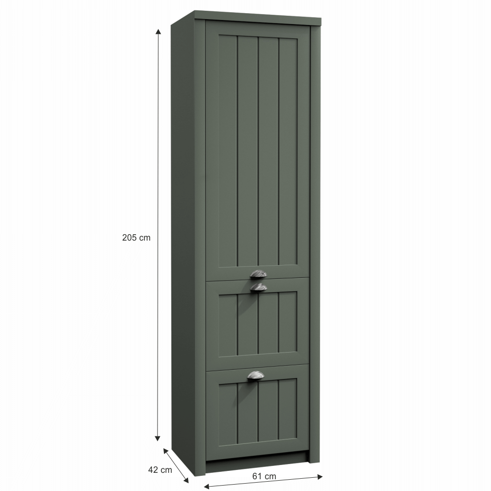 Vešiaková skriňa S1D2S, zelená, PROVANCE - Image 3
