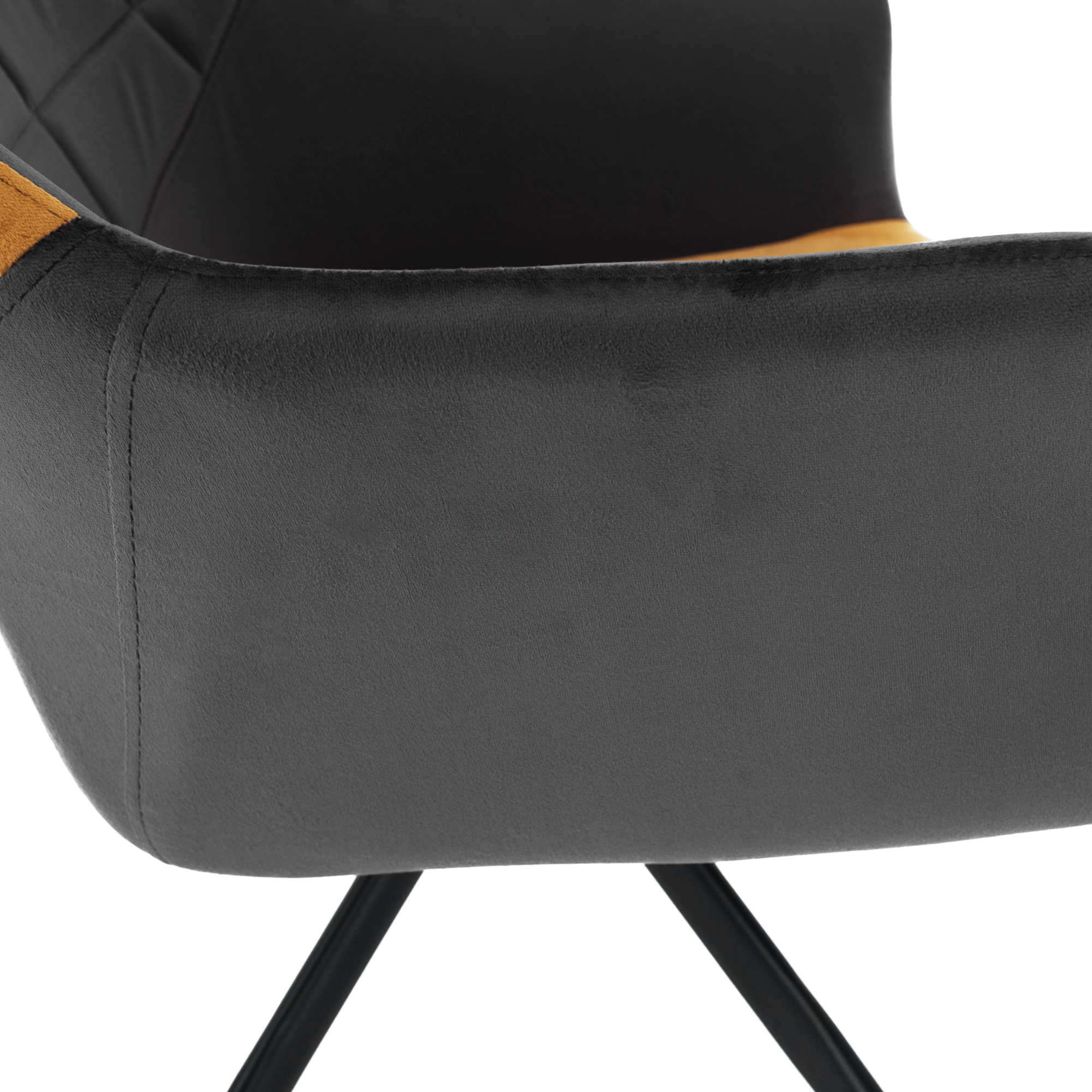 Otočné kreslo, sivá/camel Velvet látka, RATOKO - Image 7