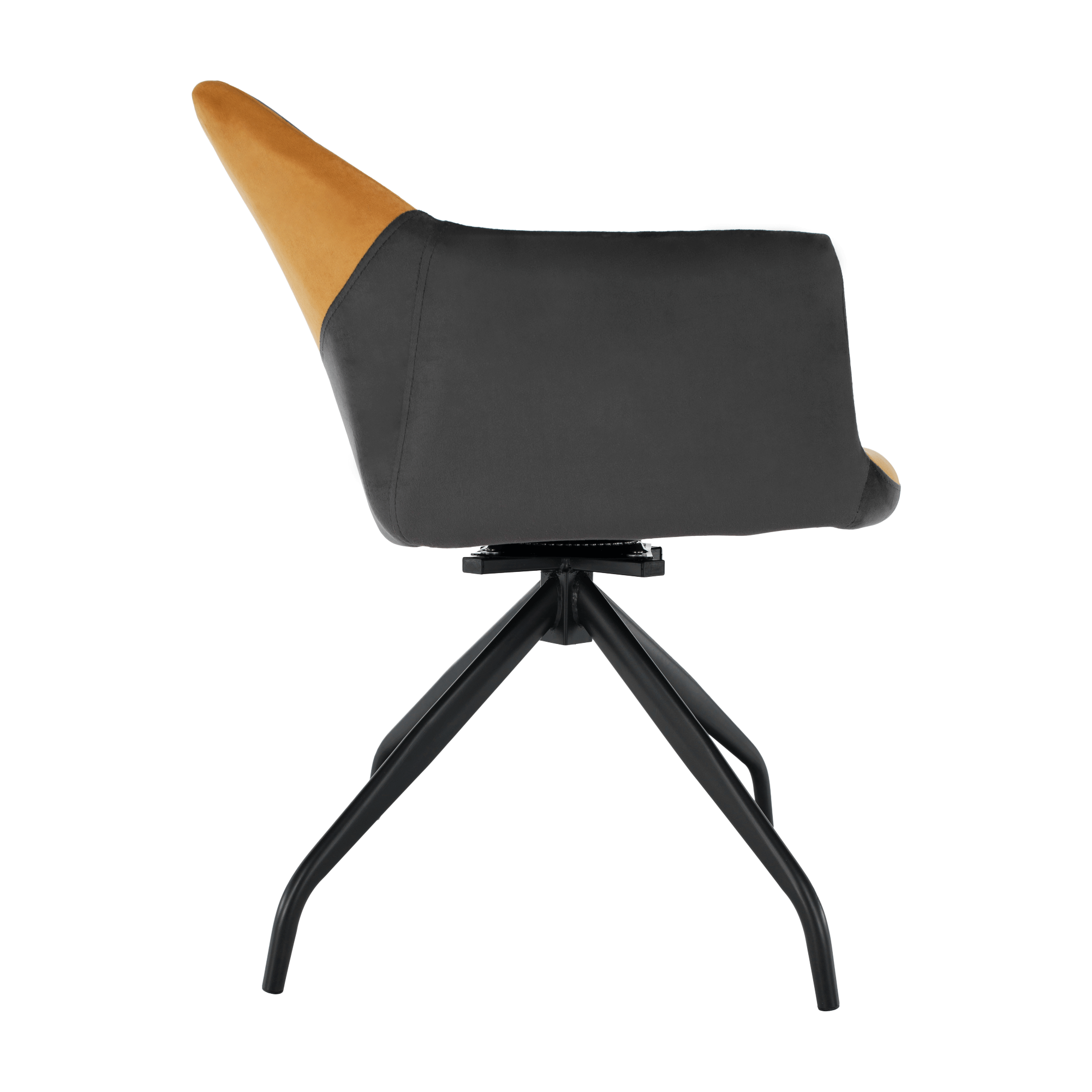 Otočné kreslo, sivá/camel Velvet látka, RATOKO - Image 8
