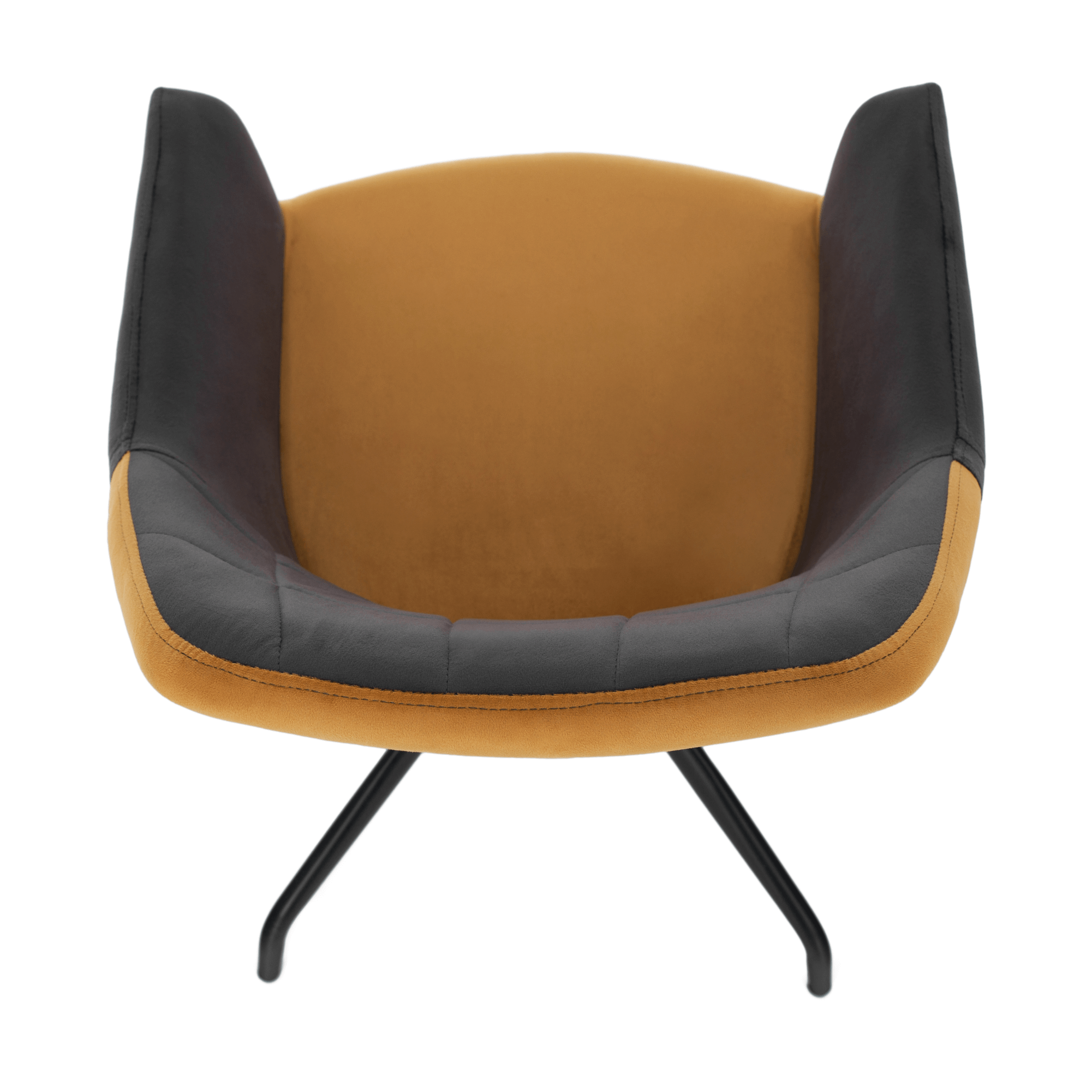 Otočné kreslo, sivá/camel Velvet látka, RATOKO - Image 12