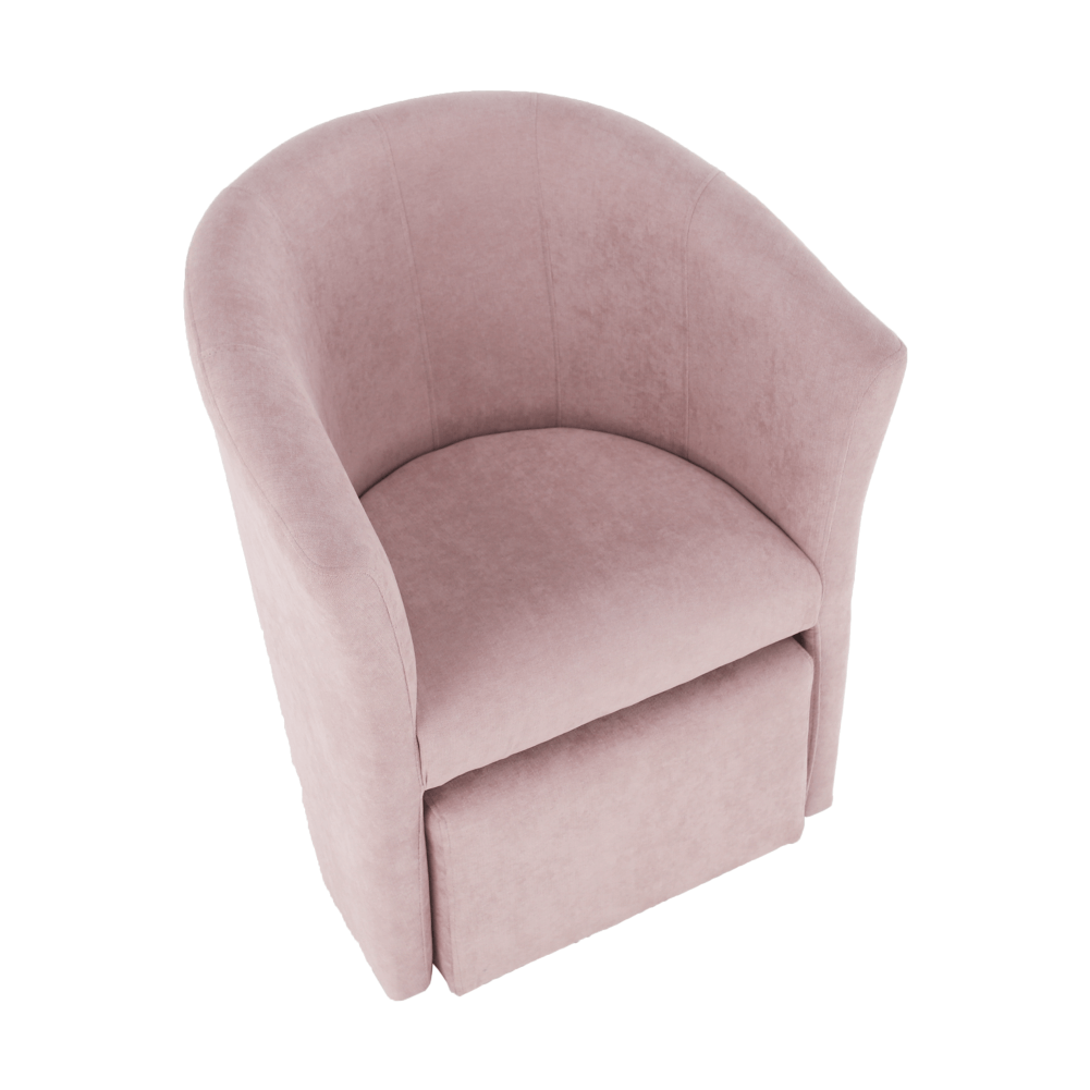 Klubové kreslo s taburetom, púdrová ružová, ROSE - Image 7