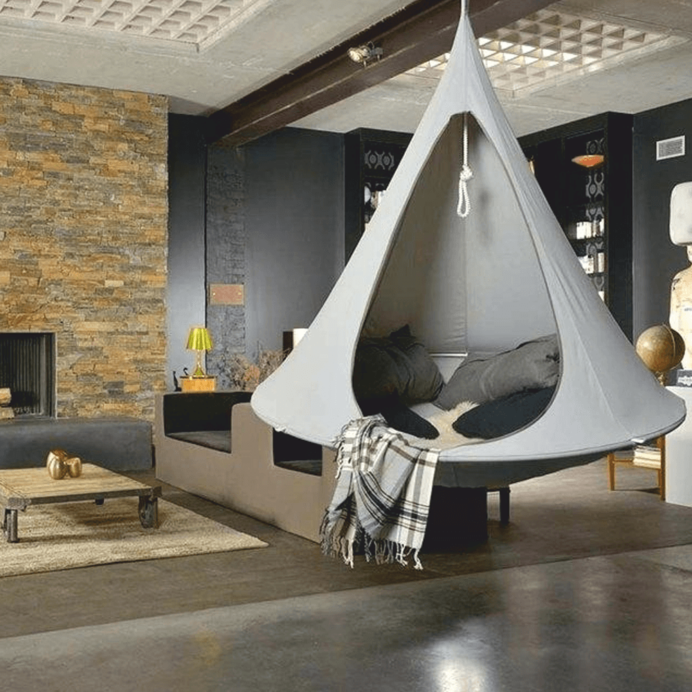 Závesné hojdacie kreslo, svetlosivá, KLORIN NEW BIG SIZE CACOON HAMMOCK - Image 18